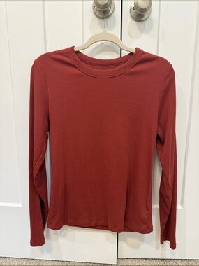 Old Navy Women's Long Sleeve Crewneck Top - Rust